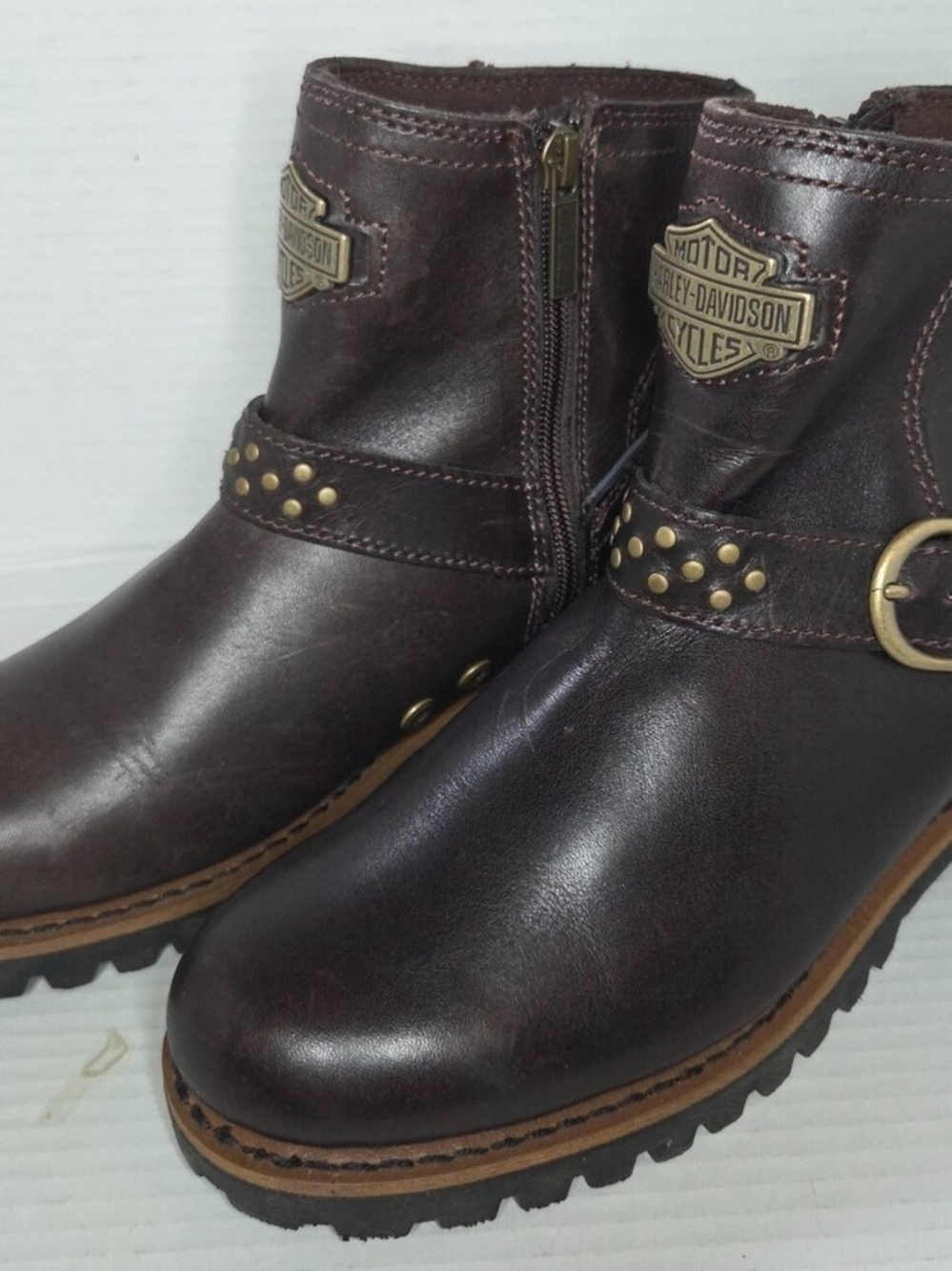 Harley-Davidson adult Brown Leather Ankle Boots